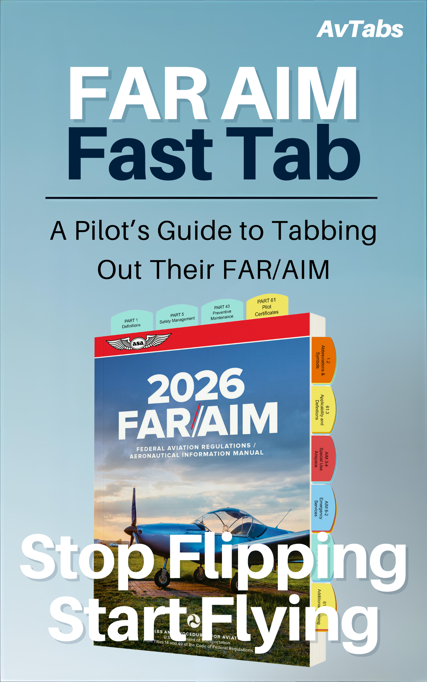 Mockup of the FAR/AIM FastTab guide and printable labels